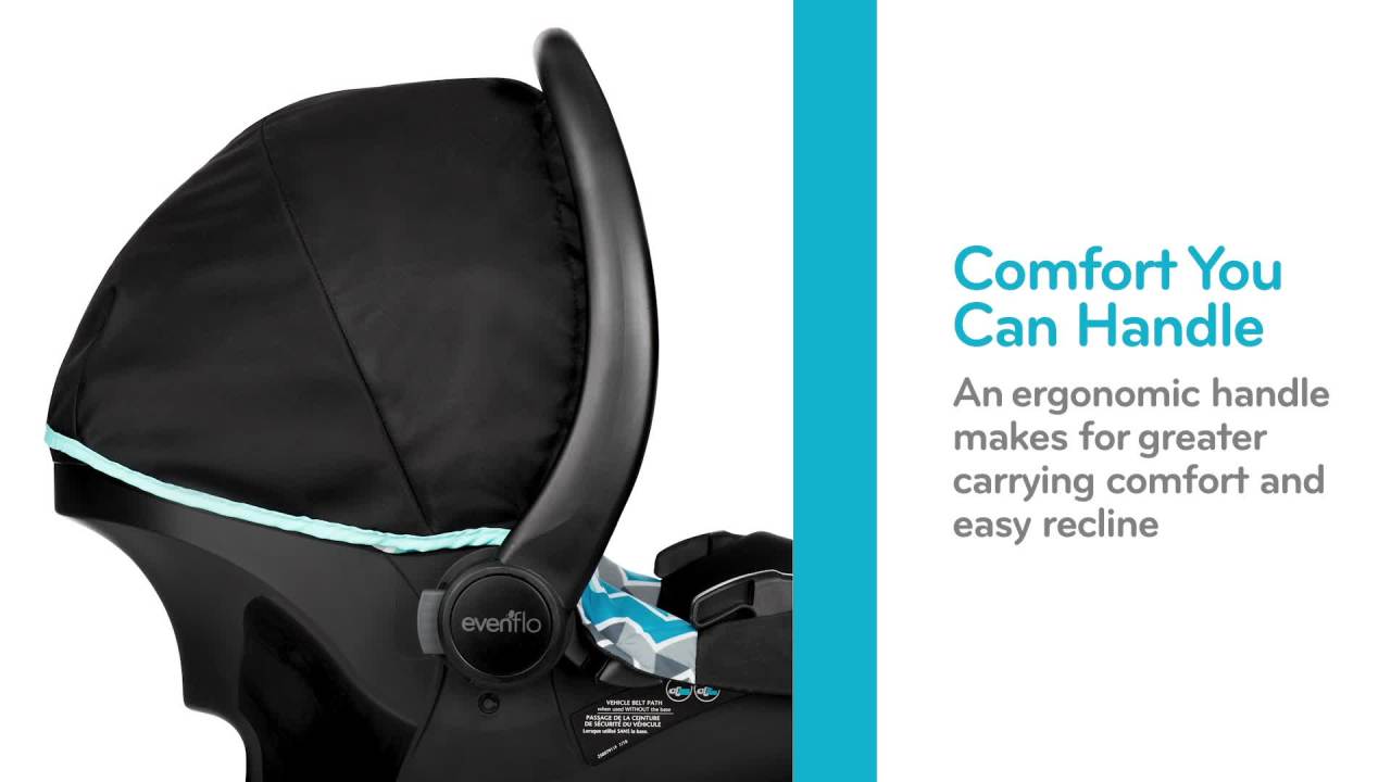 thumbnail video image 2 of Evenflo LiteMax Sport Infant Car Seat (Rosely Pink), 2 of 4