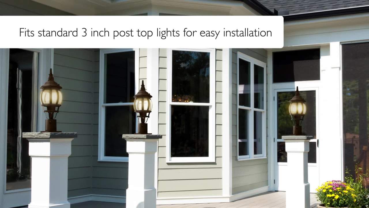 thumbnail video image 2 of Design House Standard 3-Inch Fitter Outdoor Pier Base Round Accessory Mount for Deck Porch Patio in Matte Black, 2 of 16