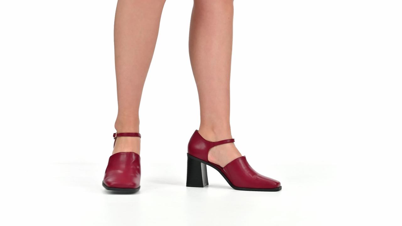 thumbnail video image 2 of Journee Womens Bobby Stacked Heel Square Toe Pumps, Widths Available, 2 of 10