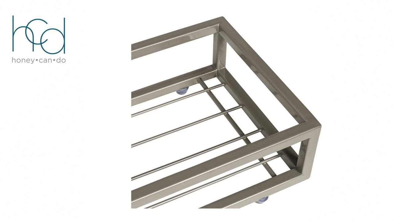 HoneyCanDo Toilet paper holder with storage tray neutral