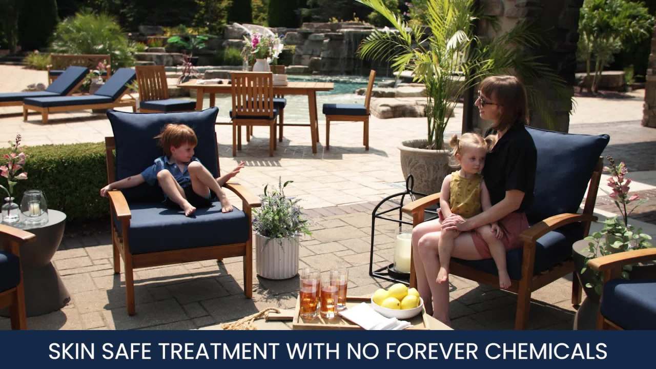 thumbnail video image 2 of ARDEN Outdoor Foam Deep Seat Cushion Set, 24 in x 24 in, Weather-Proof, Rain-Proof, Fade Resistant Patio Cushion, Bottom and Back Cushion for Chair, Sofa, and Couch Pistachio Botanical, 2 of 9