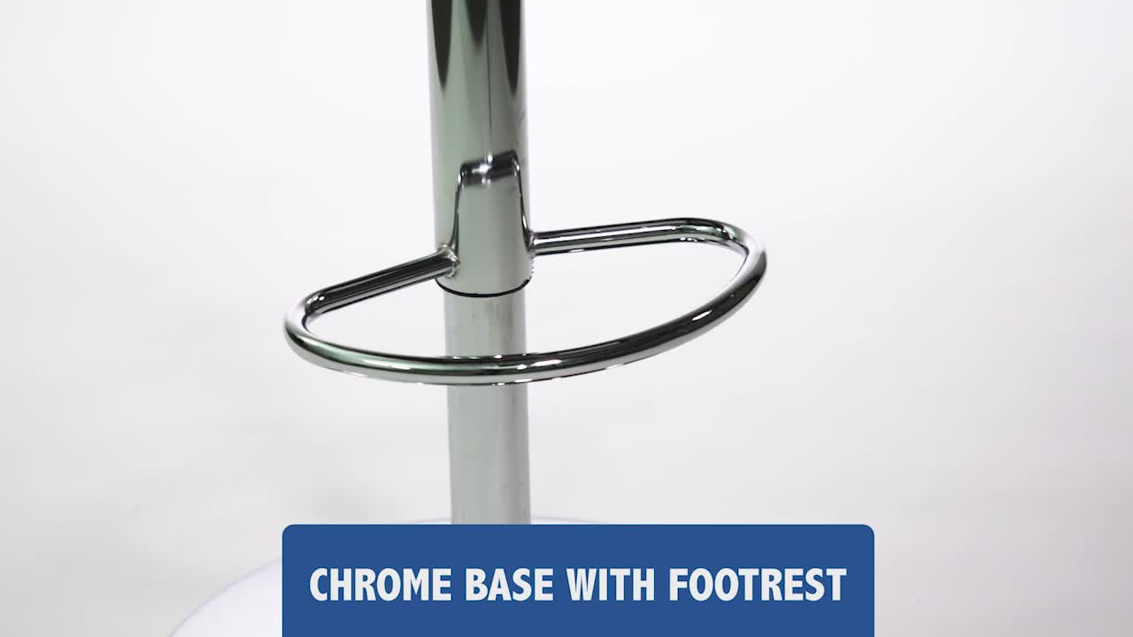 thumbnail video image 2 of Flash Furniture 2 Pack Contemporary Burgundy Vinyl Adjustable Height Barstool with Solid Wave Seat and Chrome Base, 2 of 9