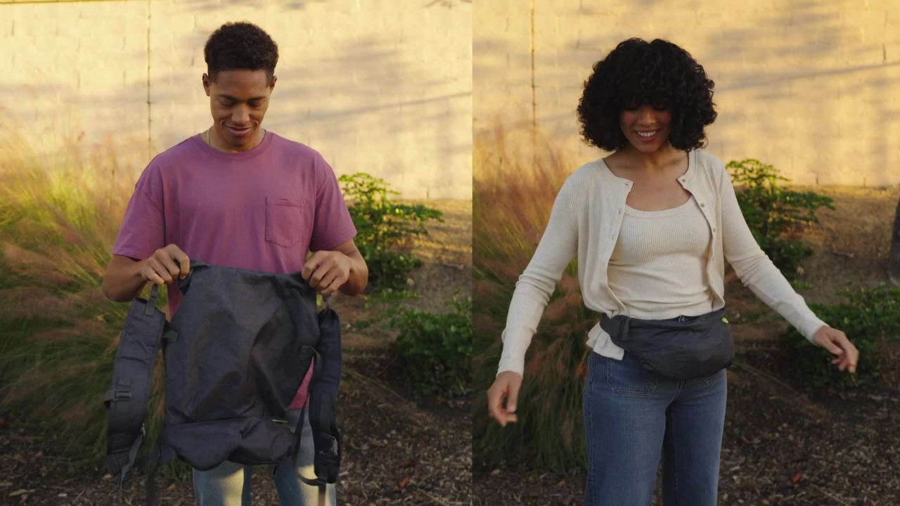 thumbnail video image 2 of Infantino Fold & Go 2-in-1 Lightweight Carrier - Perfect for Quick Outings with Babies and Toddlers 12-40lbs, Gray, 2 of 13