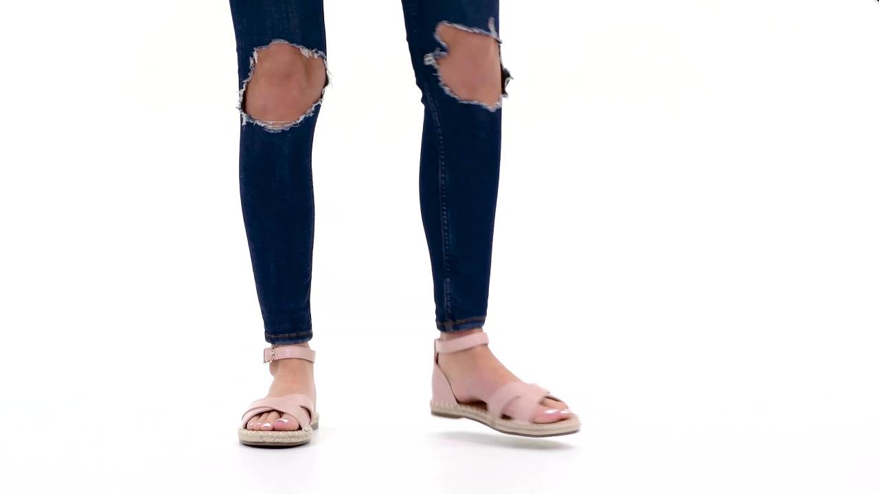 thumbnail video image 2 of Journee Womens Lyddia Espadrille Flat Sandals, Widths Available, 2 of 10