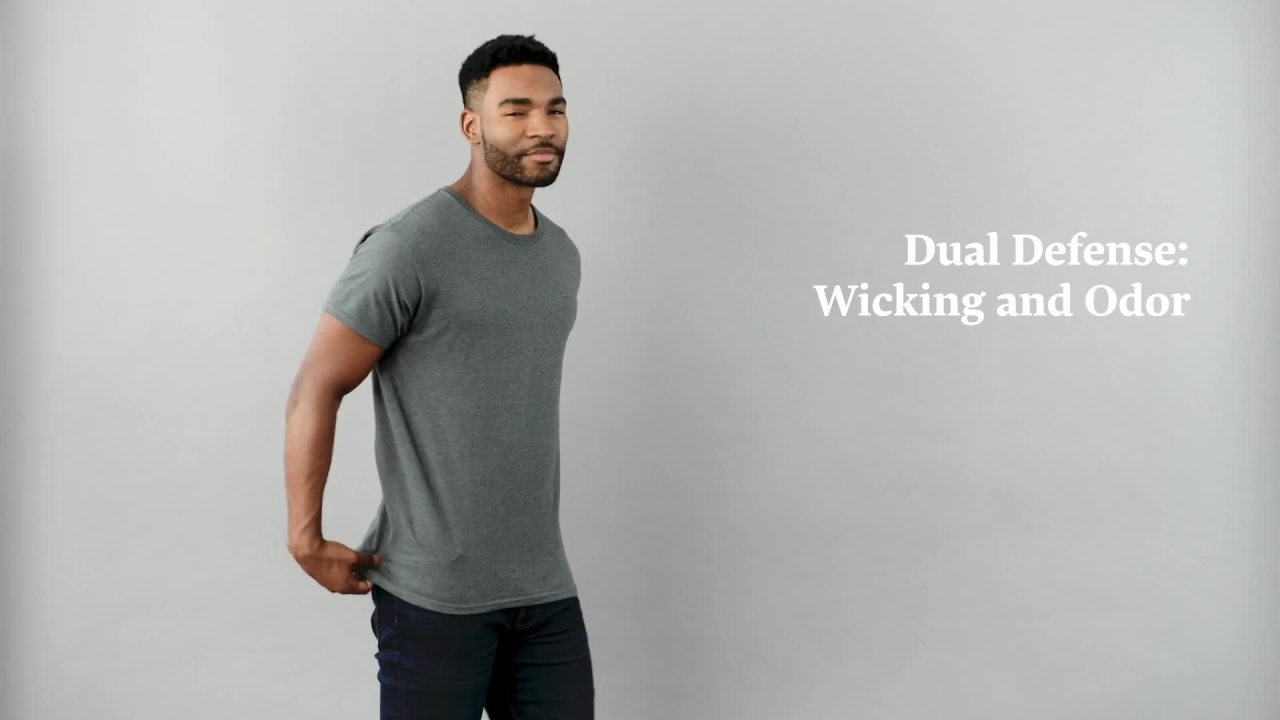 thumbnail video image 2 of Fruit of the Loom Men's Dual Defense UPF Short Sleeve Crew T-Shirt, 3 Pack, 2 of 8