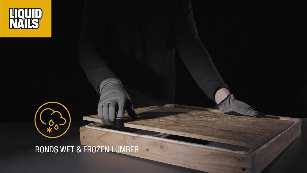 thumbnail video image 2 of Liquid Nails Subfloor and Deck 28 oz. Tan Low VOC Construction Adhesive, 2 of 7