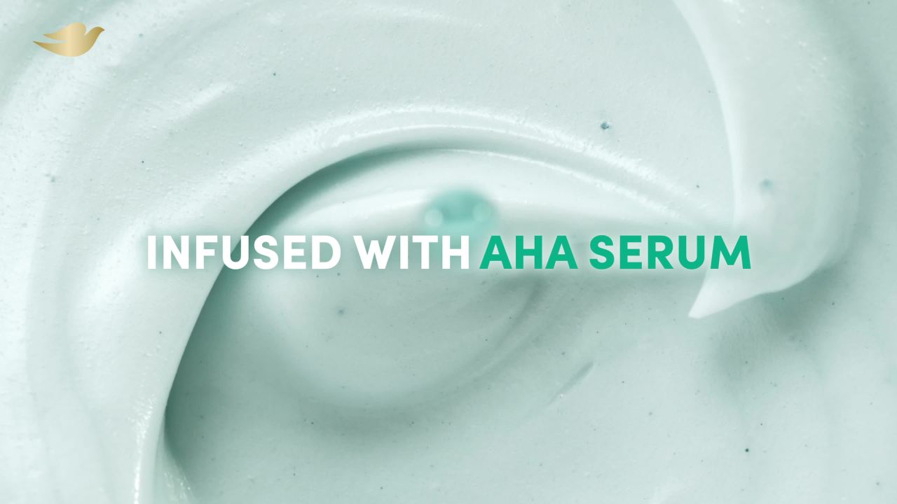 thumbnail video image 2 of Dove Body Love Exfoliate Away Daily Use AHA Serum Body Scrub Cleanser, 17.5 fl oz, 2 of 9