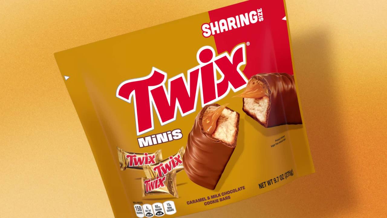 thumbnail video image 2 of Twix Minis Caramel and Milk Chocolate Candy Bars, Sharing Size - 9.7 oz Resealable Bag, 2 of 13
