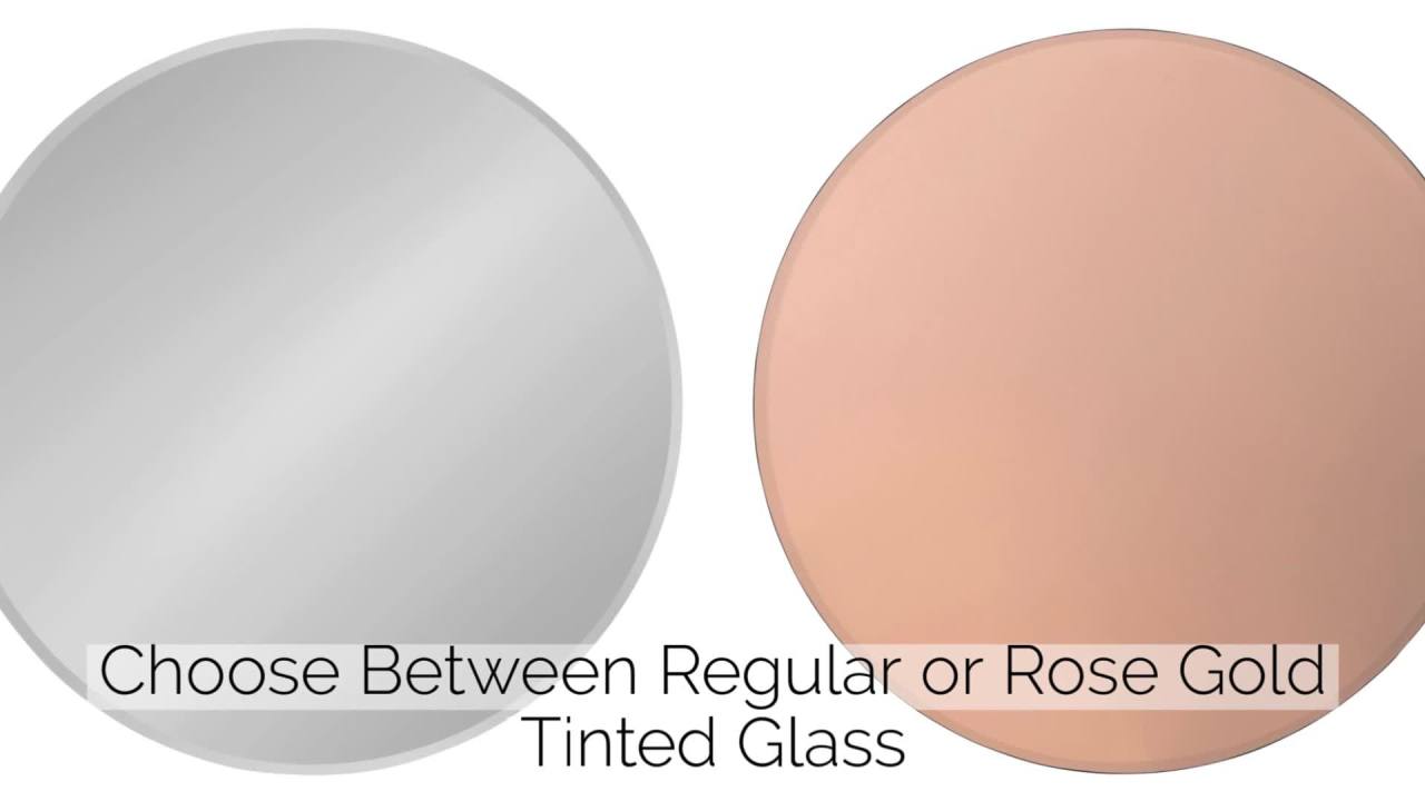 thumbnail video image 2 of Kate and Laurel Azalea Modern Frameless Decorative Round Wall Mirror, 26-Inch Diameter, 2 of 5