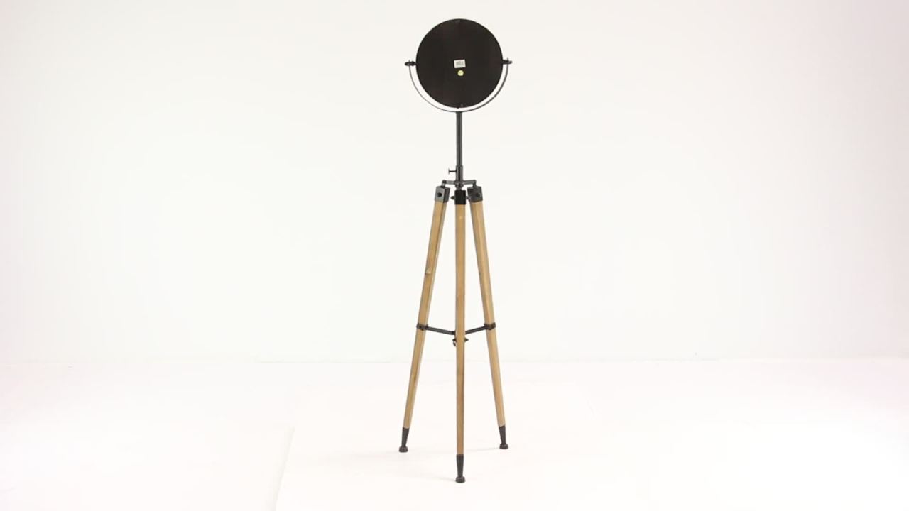 thumbnail video image 2 of DecMode 62"H, 16"W Metal Black Analog Industrial Tabletop Clock, 1 - Piece, 2 of 10