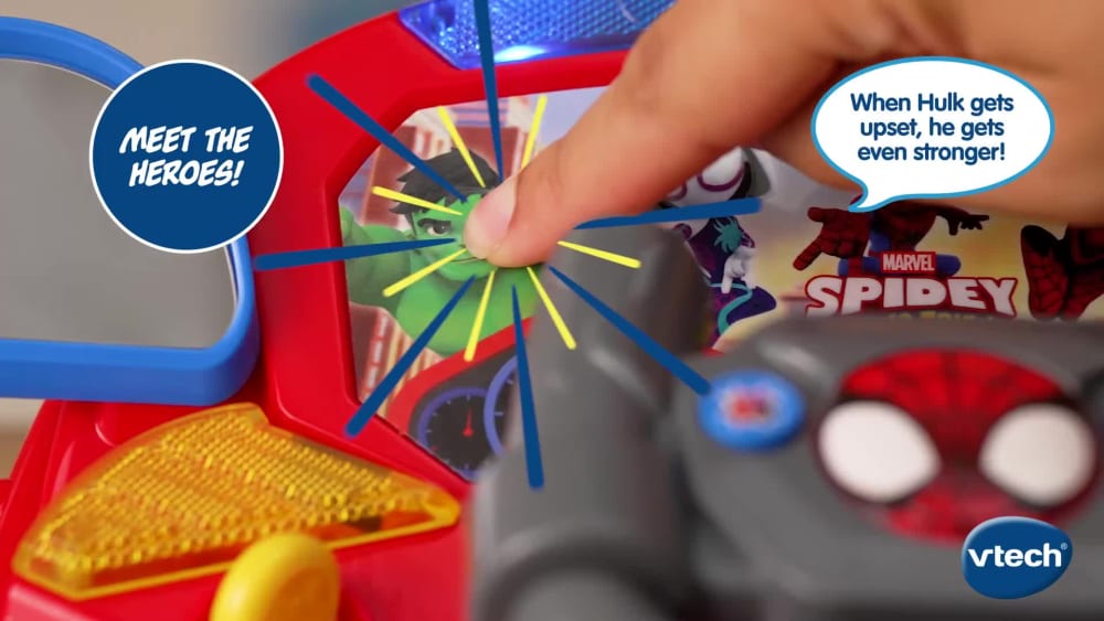 thumbnail video image 3 of VTech® Spidey and His Amazing Friends Spidey to the Rescue Driver; Interactive Toy for Kids,  Ages 3-6 Years Old, 3 of 15