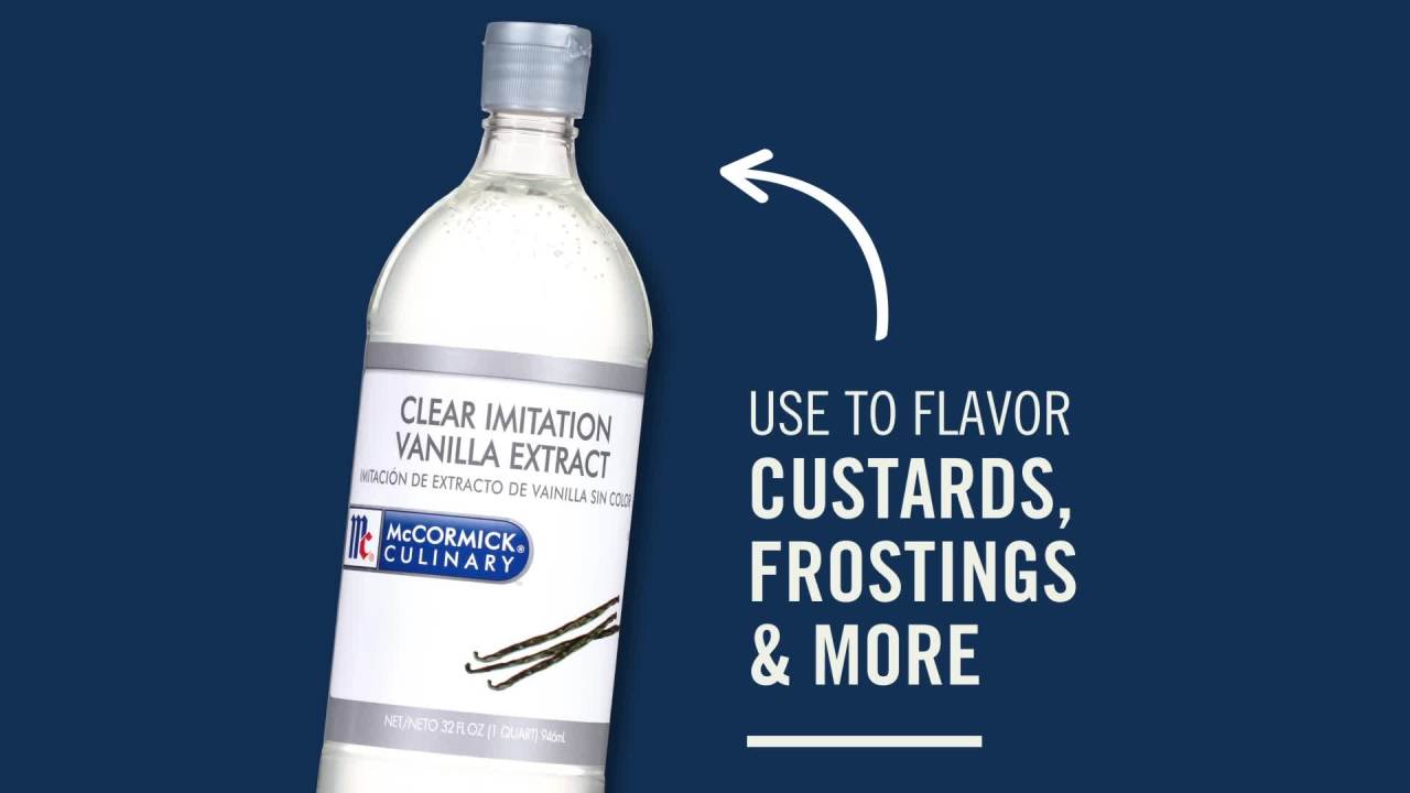 thumbnail video image 2 of McCormick Culinary Kosher Clear Imitation Vanilla Extract, 32.0 fl oz Bottle, 2 of 28