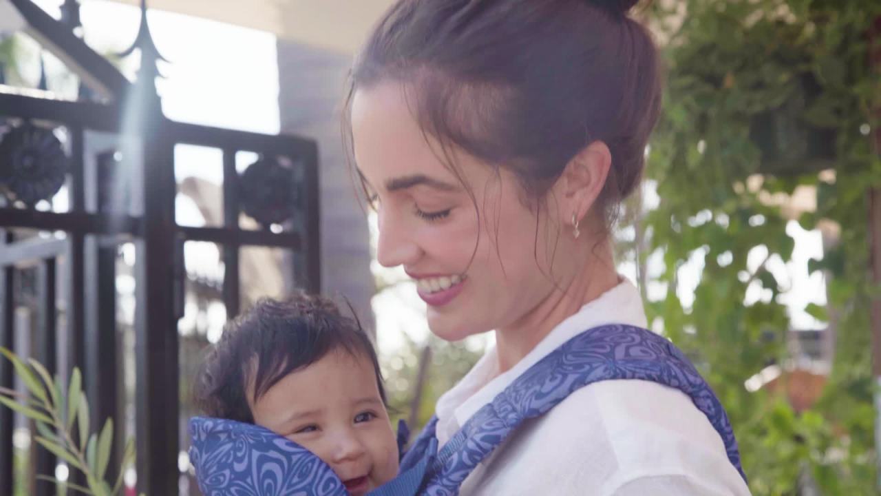 thumbnail video image 2 of Infantino Flip 4-in-1 Convertible Baby Carrier, 4-Position, Unisex Baby 0+ Months, 8-32lbs, Black & Gray Leopard, 2 of 11