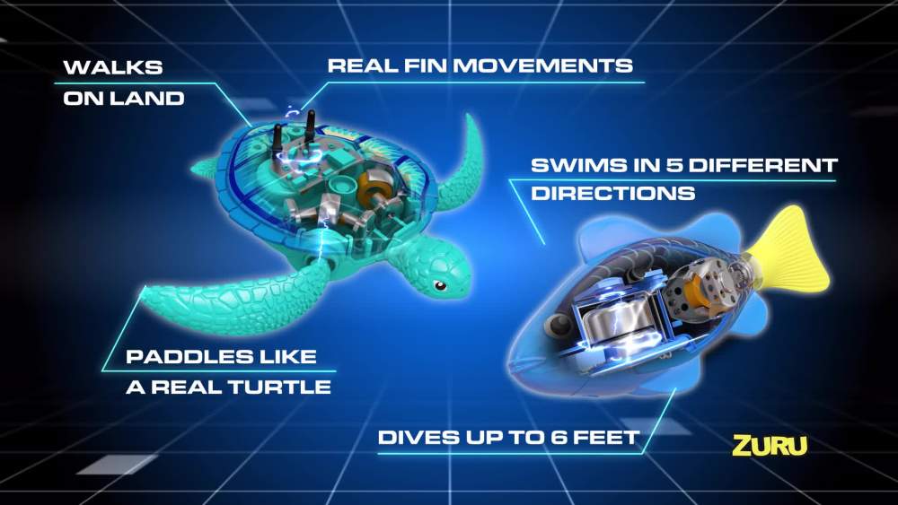 thumbnail video image 6 of Zuru Robo Alive Robo Fish Changes Color Robotic Swimming Fish Water Activated Series 3, Blue, 6 of 11