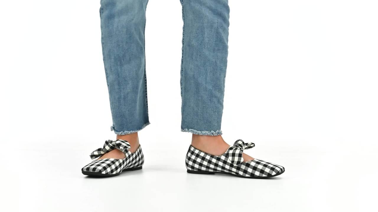 thumbnail video image 2 of Journee Womens Seralinn Mary Jane Slip On Square Toe Dress Flats, 2 of 10