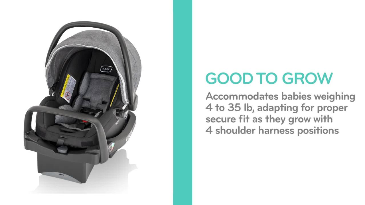 thumbnail video image 2 of Evenflo LiteMax Vizor Infant Car Seat  (Sable Black), 2 of 19