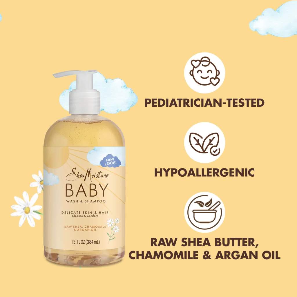 thumbnail video image 3 of SheaMoisture Raw Shea, Chamomile and Argan Oil Baby Wash and Shampoo, 13 oz, 3 of 7