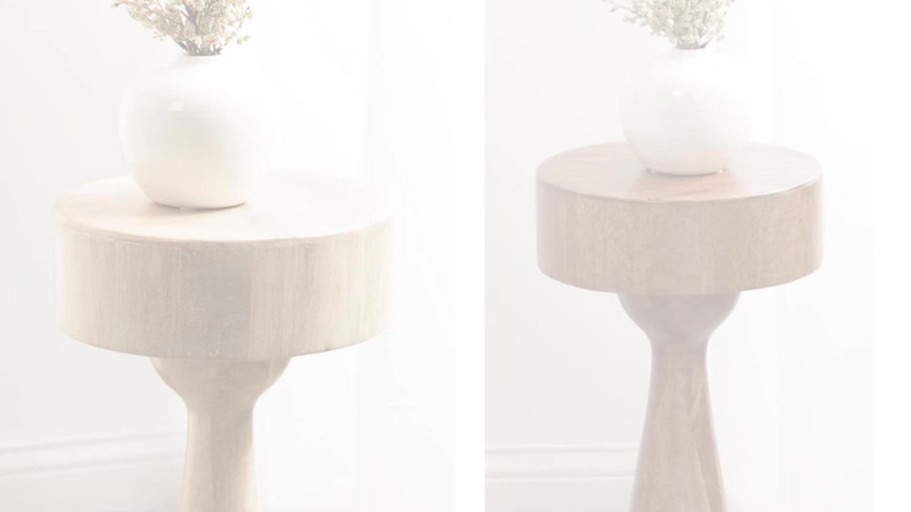 thumbnail video image 2 of Kate and Laurel Solbrett Modern Sophisticated Round Drink Table, 10 x 10 x 22, Black, Contemporary Sculptural Bedroom Nightstand with Unique Pedestal Table Design for Use as Indoor Plant Stand, 2 of 8