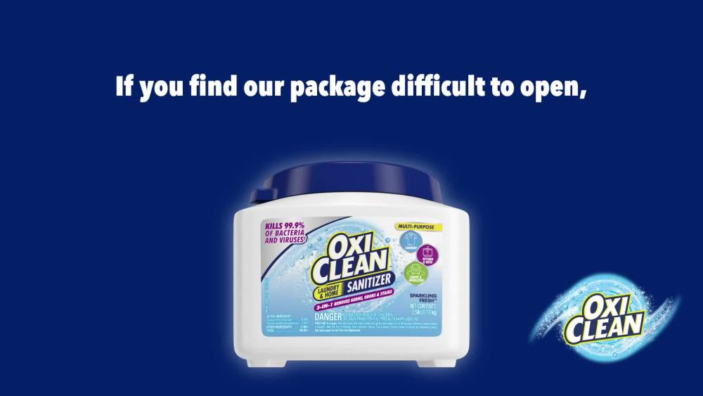 thumbnail video image 2 of OxiClean Laundry & Home Sanitizer for Laundry, Kitchen, Bath, Carpet & Upholstery, 2.5 lb, 2 of 11