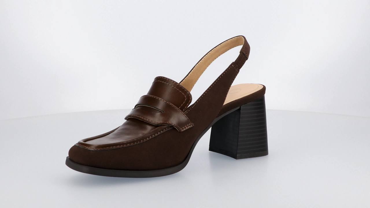 thumbnail video image 2 of Journee Womens Henrika Moc Toe Open Heel Comfort Pumps, 2 of 9