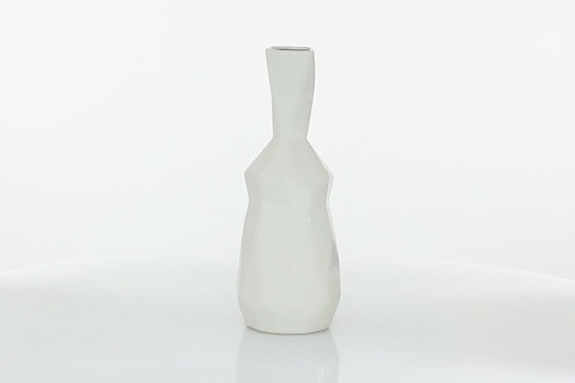thumbnail video image 2 of DecMode 6"W, 16.25"H Stoneware Modern Vase, White, 1 - Piece, 2 of 8