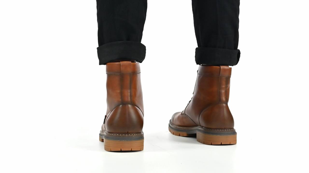 thumbnail video image 2 of Vance Mens Denver Plain Toe Lace-up Ankle Boot, 2 of 10