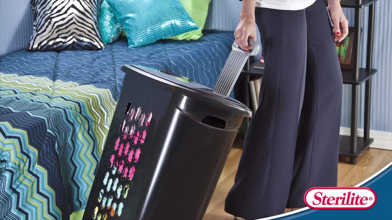 thumbnail video image 2 of Sterilite, Ultra Wheeled Hamper, Case of 3, 2 of 7