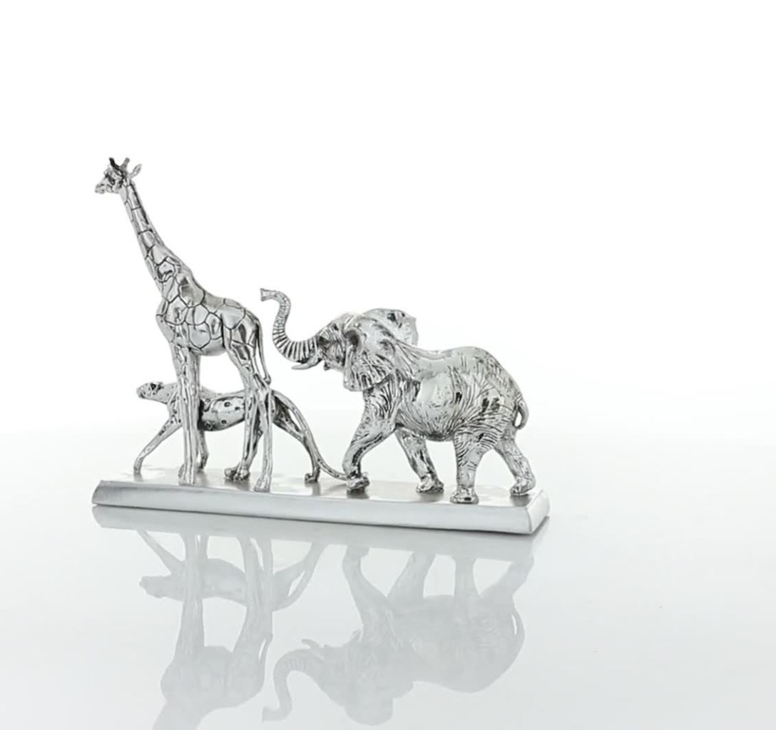 thumbnail video image 2 of DecMode 5"W, 13"H Polystone Glam Sculpture, Silver, 1-Piece, 2 of 8