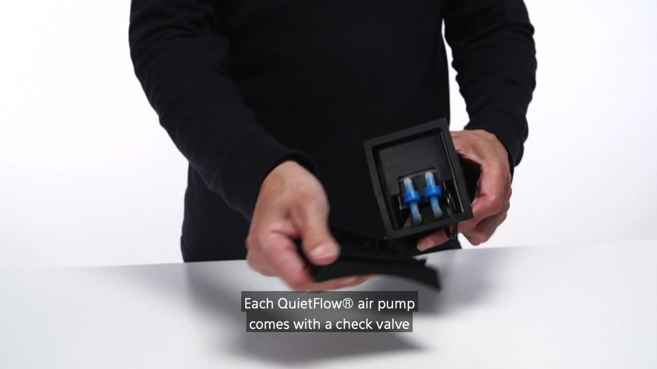 thumbnail video image 2 of Aqueon QuietFlow Air Pump Black 20, 2 of 6