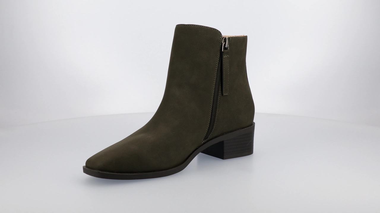 thumbnail video image 2 of Journee Womens Cappri Inside Zip Entry Square Toe Booties, Widths Available, 2 of 9