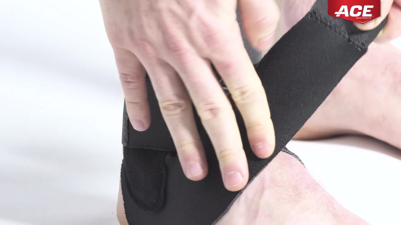 thumbnail video image 3 of ACE Brand Deluxe Ankle Stabilizer, Adjustable, Comfortable, 1 Size Fits Most, 3 of 11