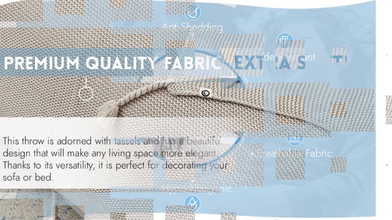 thumbnail video image 2 of Isai Throw-Wool-like-Tassels-Soft, 2 of 10