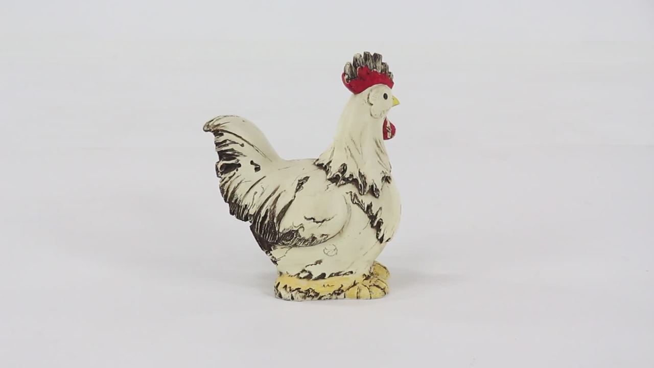 thumbnail video image 2 of DecMode 12" Indoor Outdoor Rooster Garden Sculpture, 2 of 12