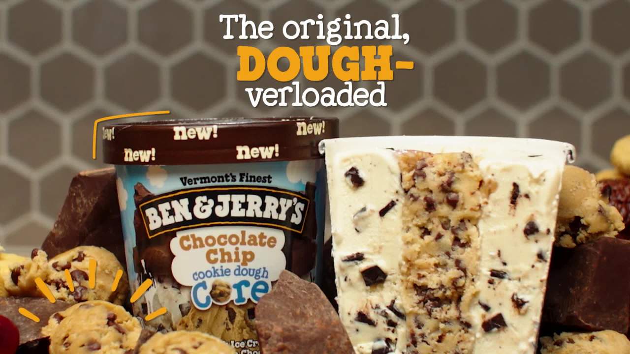 thumbnail video image 2 of Ben & Jerry's Chocolate Chip Cookie Dough Ice Cream Kosher Cage Free Eggs, 1 Pint, 2 of 9