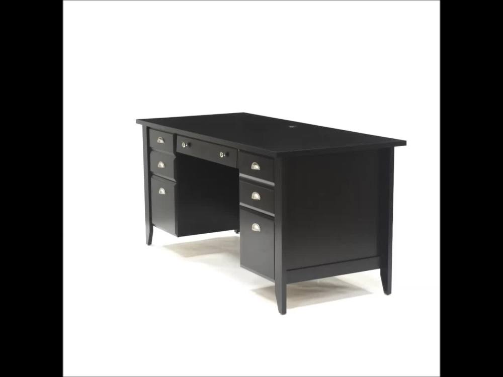 Sauder Shoal Creek Executive Desk, Jamocha Wood Finish