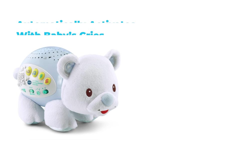 thumbnail video image 2 of VTech Lil' Critters Soothing Starlight Polar Bear, Self Soothing Aid, 2 of 7