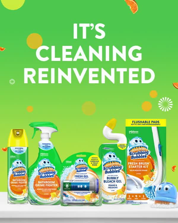 thumbnail video image 2 of Scrubbing Bubbles Continuous Clean Drop-Ins - One Toilet Bowl Cleaner Tablet Lasts Up to 4 Weeks, 5 Blue Discs, 7.05 oz, 2 of 11