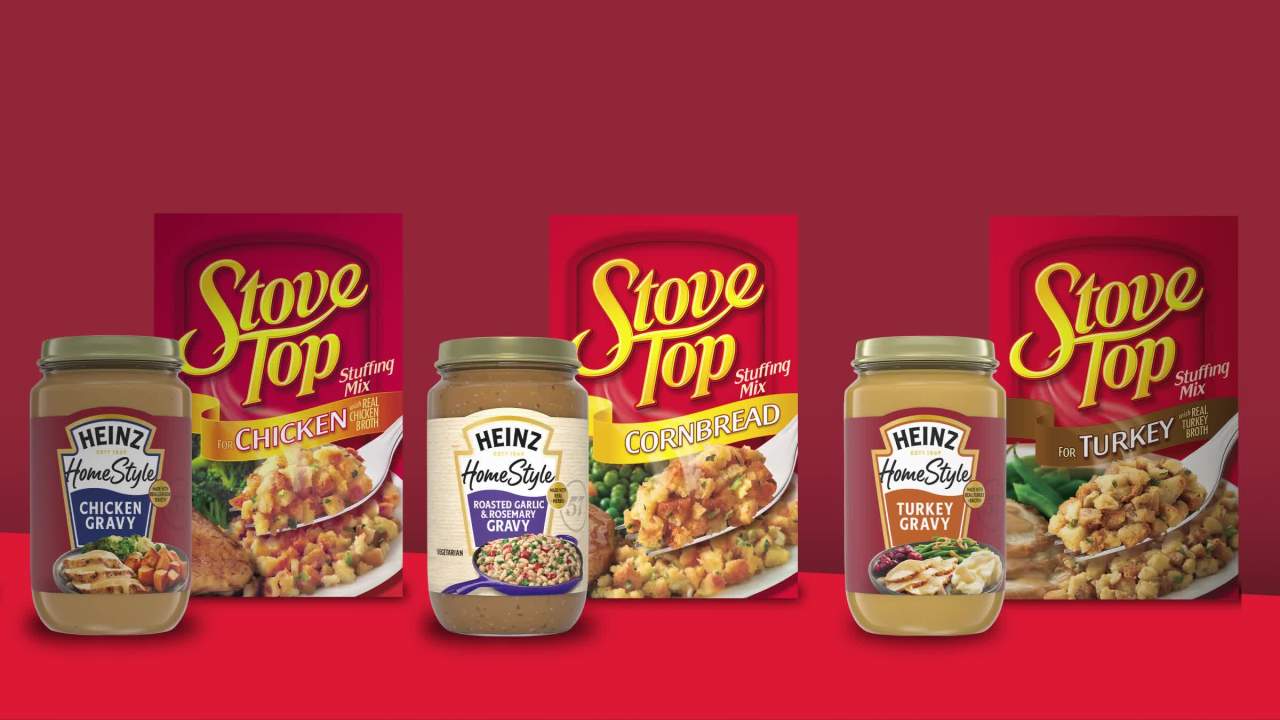 thumbnail video image 2 of Stove Top Stuffing Mix, 1 Box, for Dinner Sides and Thanksgiving Dinner, Chicken, 6 oz, 2 of 15