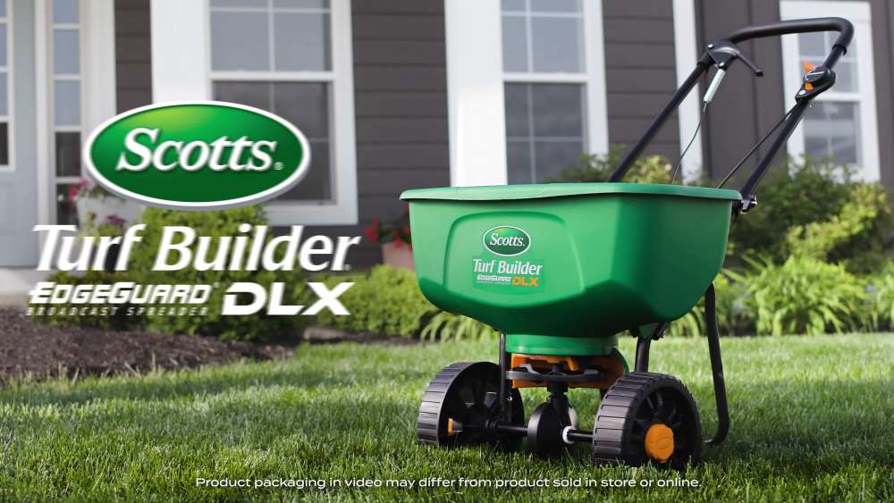 Scotts Turf Builder EdgeGuard DLX Broadcast Spreader for Grass Seed