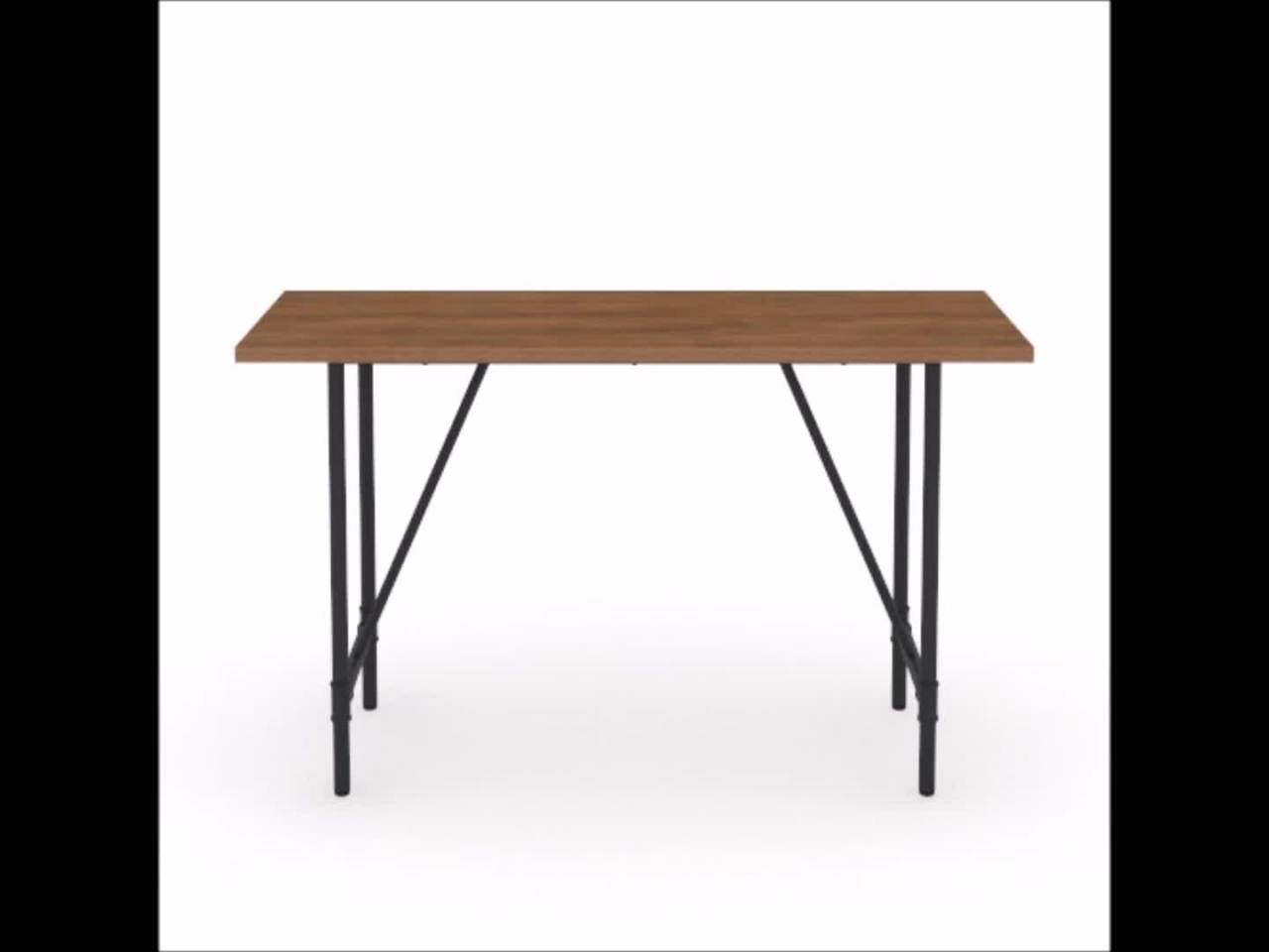 thumbnail video image 2 of Sauder Iron City Industrial Counter-Height Dining Table, Checked Oak Finish, 2 of 11