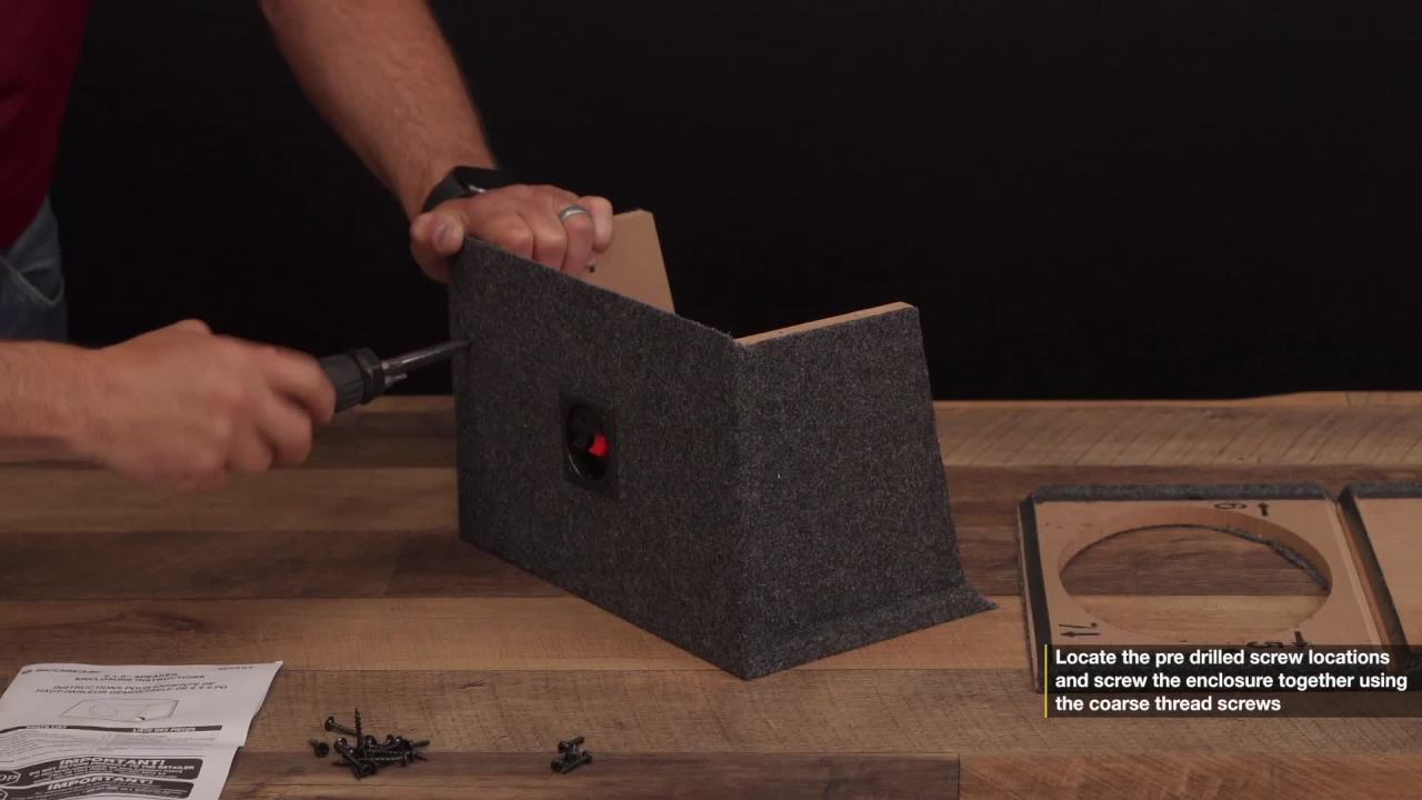 thumbnail video image 3 of Scosche SE69KT2-WP1 Pair of 6x9 Car Audio Speaker Enclosures Sturdy Construction w/ Gray Carpet, 3 of 10