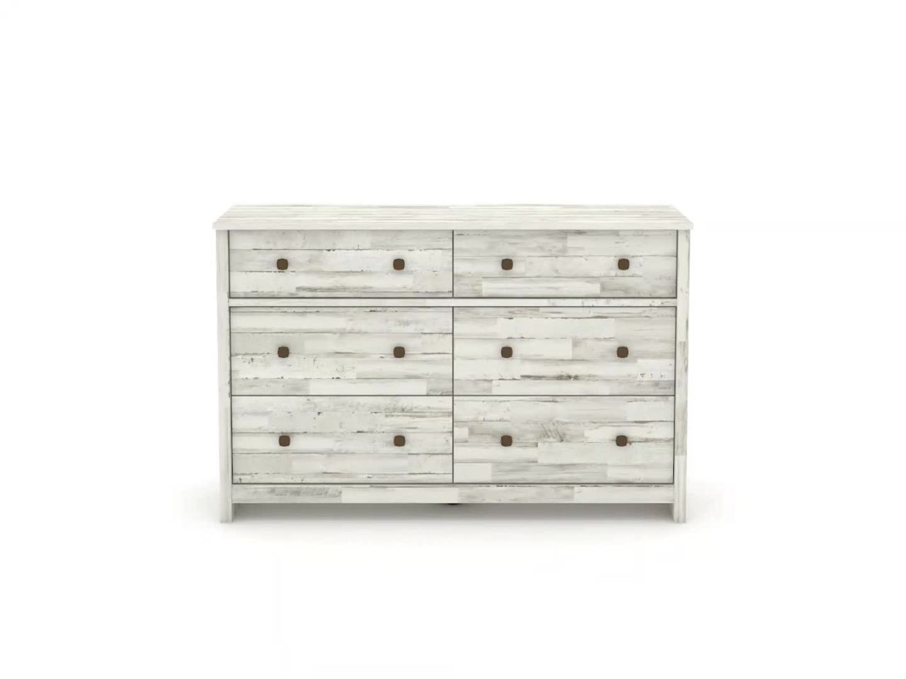 thumbnail video image 2 of Sauder River Ranch Rustic 6-Drawer Bedroom Dresser, White Plank Finish, 2 of 11