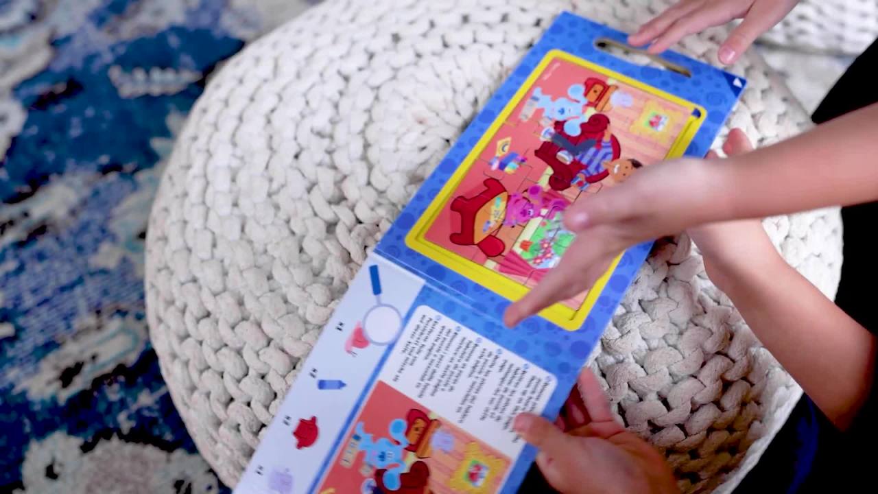 thumbnail video image 2 of Melissa & Doug Blue's Clues & You! Take-Along Magnetic Jigsaw Puzzles (2 15-Piece Puzzles), 2 of 11
