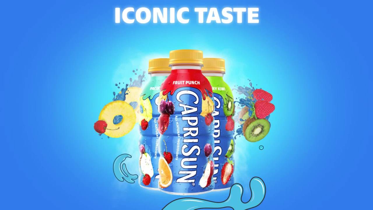 thumbnail video image 2 of Capri Sun Fruit Punch Flavored Juice Drink Blend with other natural flavor, 12 oz Bottle, 2 of 19