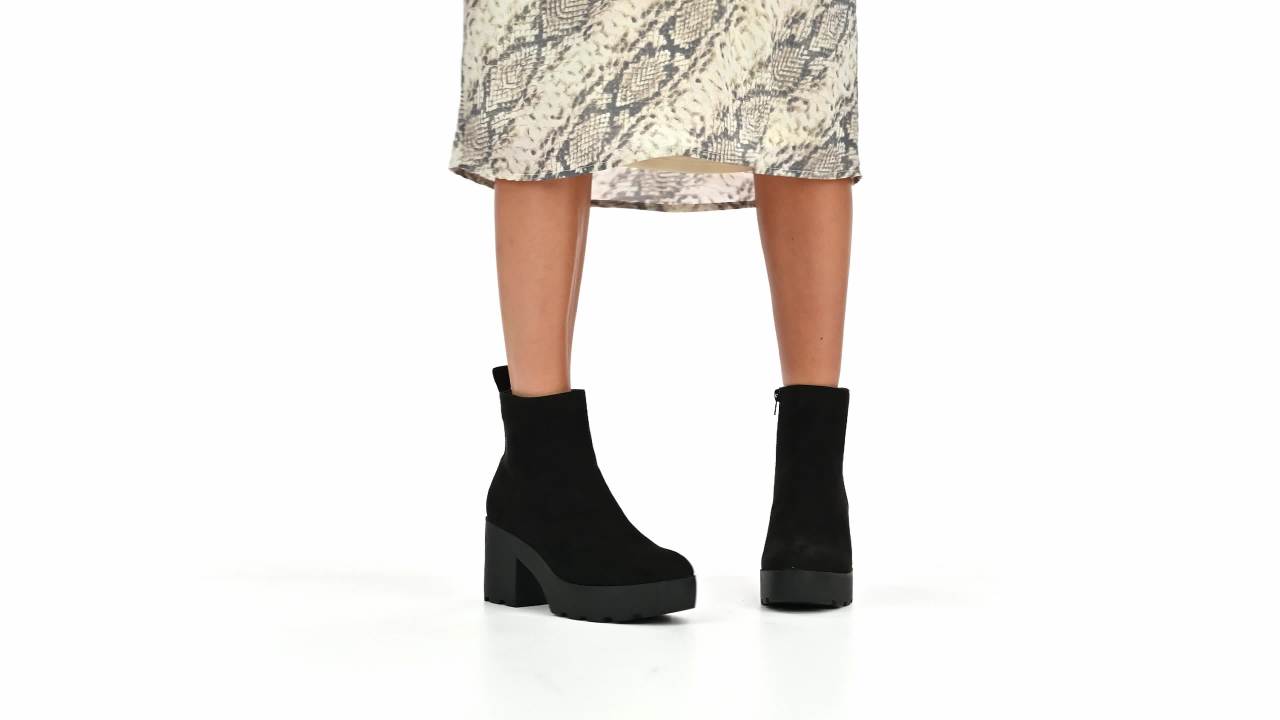 thumbnail video image 2 of Journee Womens Cassidy Treaded Outsole Round Toe Booties, 2 of 10