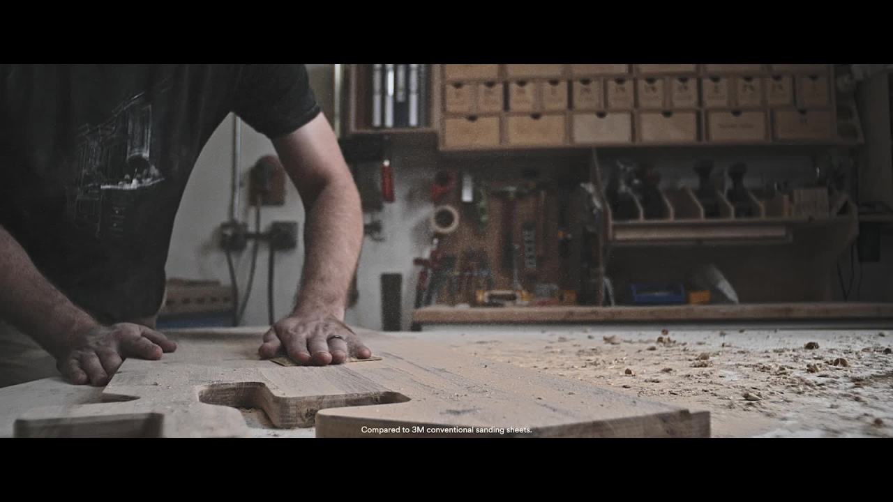 thumbnail video image 2 of 3M™ SandBlaster™ Advanced Sanding Sheets w/ NO-SLIP GRIP™ Backing 11220-G-6, 3 2/3 in x 9 in, 220 Grit, 6 Shts/pk, 2 of 5