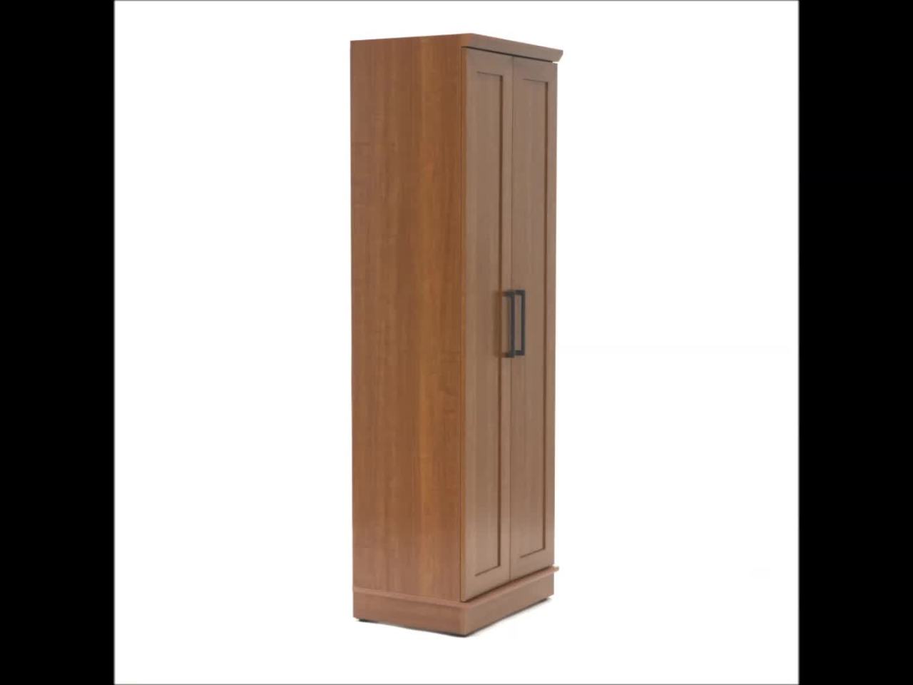 thumbnail video image 2 of Sauder Homeplus Storage Cabinet, Sienna Oak Finish, 2 of 13