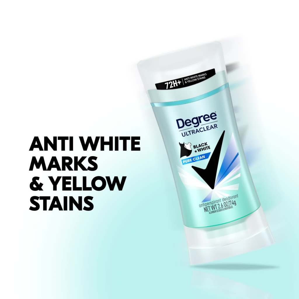 thumbnail video image 3 of Degree Ultraclear Black+White Pure Clean Antiperspirant Deodorant 2.6 oz, 3 of 6