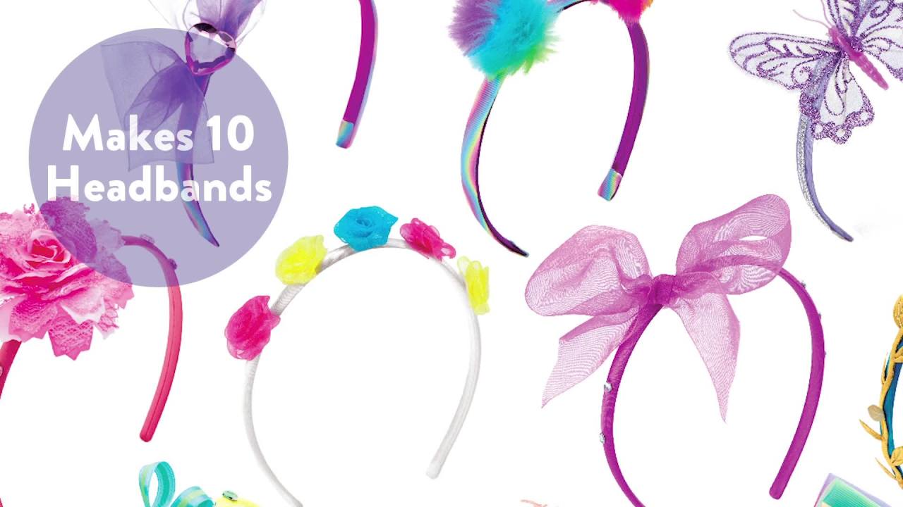 thumbnail video image 6 of Creativity for Kids Fashion Headband Making Kit - Makes 10 DIY Headbands, Arts and Craft Kits for Ages 5-7+, Kids Activities, Birthday Gifts for Girls, 6 of 7