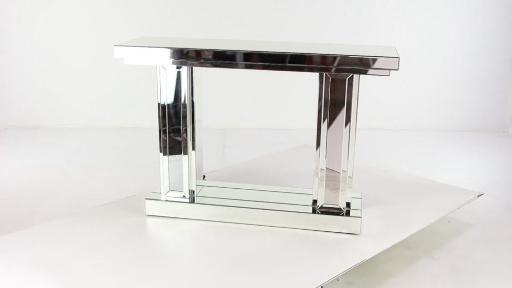 DecMode 48" x 32" Silver Wood Mirrored Console Table, 1-Piece - Walmart.com